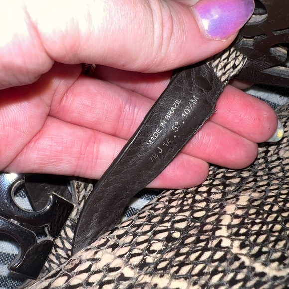 Tory Burch Miller 2 Black Python Snakeskin Leather Millers Miller Sandals 10.5 - Picture 5 of 5